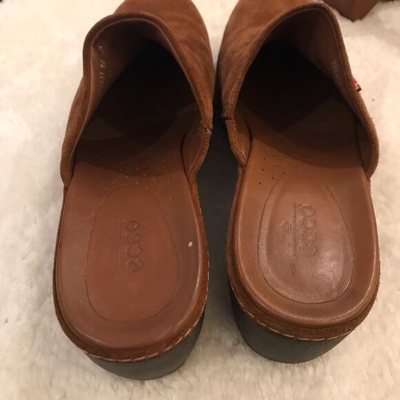 Ecco Brown Suede Mules Clogs Swedish 41 - Picture 5 of 8
